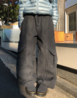コイカットブラッシュドデニムカーゴパンツ