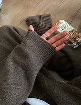 [Setup] Logane Maison Knit Hooded Zip-Up Wide Pants Set