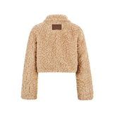13DE MARZO Bear Face Faux Fur Coat