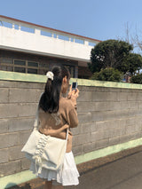 Ruffle envelope bag_ivory