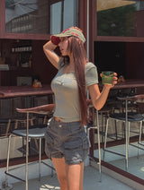 vintage multi-pocket short pants