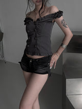 napoleon shirring blouse (2color)
