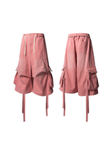 RELABEL Time Element (Continued) Adjustable Paddle Washable Pink Denim Large silhouette October Shorts