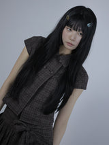 Cozy Check Shirt Blouse -Brown