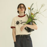 シューティングスターリンガーTシャツ @ アイボリー * レッド