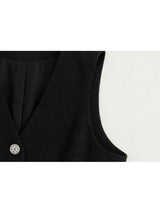 [PRE-FALL] Dana Vintage Button Tailored Vest Black