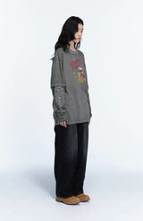 26FW★ロックスター キャット レイヤード ピグメント ロングスリーブ