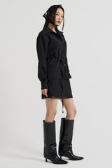Sheer String Blouse, Black