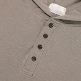 Mude Loose Fit Henley Neck Long Sleeve Hoodie