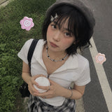 ブラックホワイトビーズパールボールドファッションデイリーネックレス