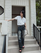 RuenB マッドサンドカーブデニムパンツ