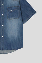 LMN Labo Slab Western Short-Sleeve Denim Shirt (5 colors)