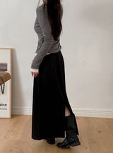 [SHOPPERMADE] Classic Mood Low-rise Maxi Skirt (2color)