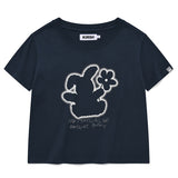 ウィッティバニークロップモーダルTシャツ [ダークネイビー]