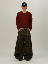 HS Pintuck Balloon Curved-Fit Pants