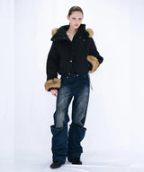 OVERLAP TUCK DENIM PANTS