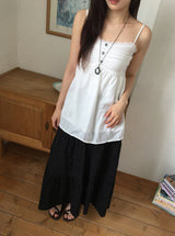 Yura Lace Smoke Back Shirring Sleeveless Bustier