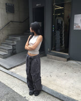 Belted dying cargo pants