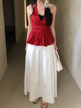 ミッドナイト グリッター ドット ホルターバルーン ノースリーブトップ