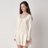 Ribbon Tie Cardigan (Cream)