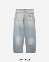 Sticker Print Denim Pants
