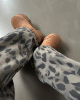leopard leopard wide long pants