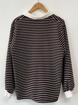 BIG COLLAR OVER MOXY ストライプルーズ長袖Tシャツ💙🩵🤎❤4COLOR