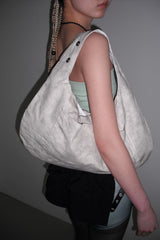 EYELET LEATHER BAG -WHITE