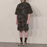tie-dye cargo shorts_black