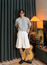 Half-Banded Two-Tuck Wide Shorts 4COLOR