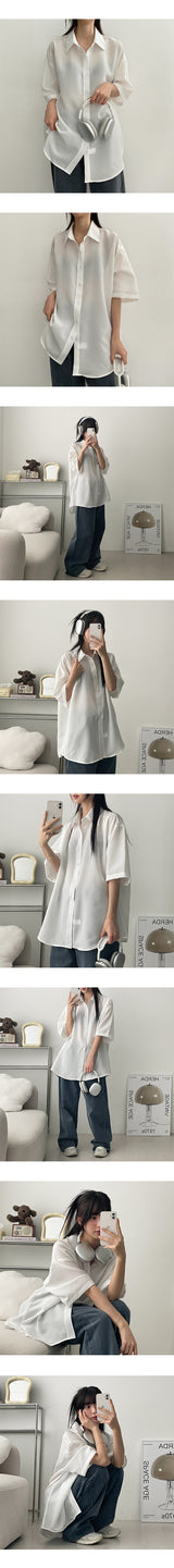 [M,L] All-Days Oversized Fit Short Sleeve Shirt