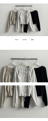 ベベリボンクロップドブラウス