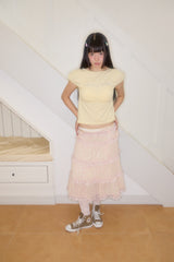 KIRI SKULL CANCAN MINI CHIFFON DRESS (YELLOW)