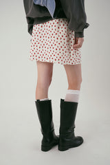 Flower mini skirt_ivory