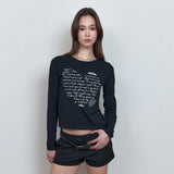 C ラブレターグラフィックTシャツ_ブラック