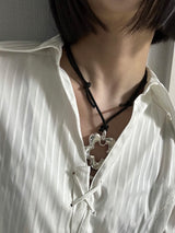 [925silver] Bold pendent suede necklace (2type)