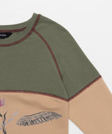 ビンテージオウルグラフィックラグランTシャツ_ベージュ