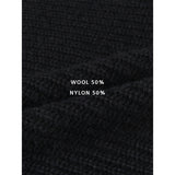 Layered wool knit cardigan(Black)