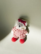 Christmas Teddy Bear Keyring - Baby White