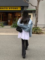 [MADE]ドットプリーツロングブーツカットパンツ