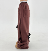 (SHIRRED BOW❤/BRUSHED FLEECE❤/100% COTTON) TRAINING BOW PANTS - 3 COLOR