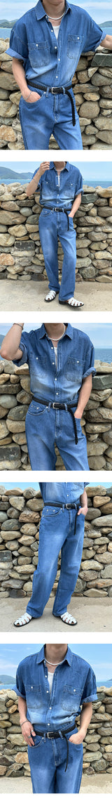 [S/S] Brush washing semi wide pants (3color)