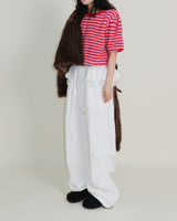 レイチェル 2ベルトディテールショート丈ファージャケット (Lining Quilted)