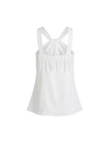 Sia Twist Drape Flare Sleeveless Blouse White