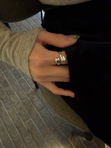 [925silver] Tear drop layer ring