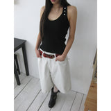 Button-up halter neck top