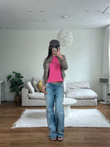 washed low denim