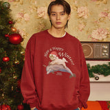 クリスマスパピードルフィンジャンピングスウェット