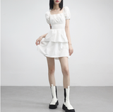 Webit Shirring Puff Dress