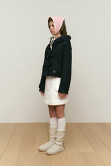 CHERRY CROP TOGGLE SHORT COAT [CHARCOAL]